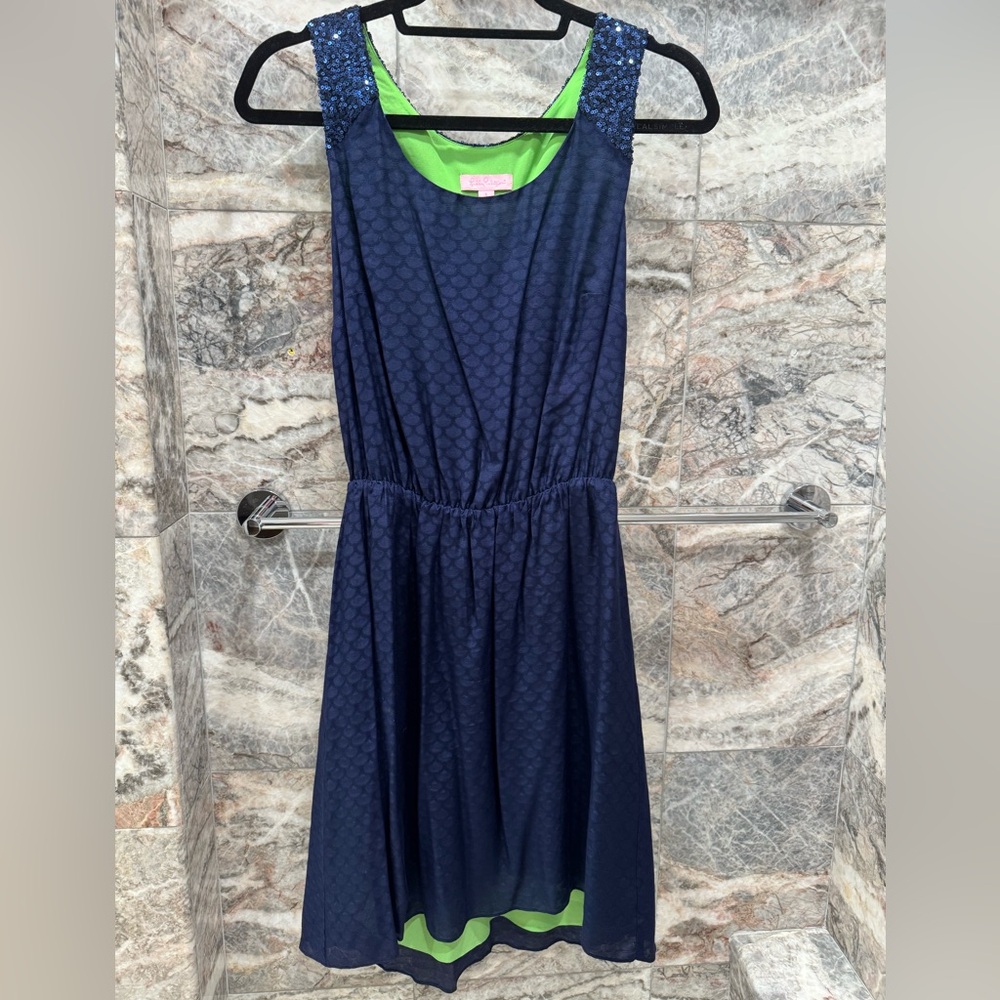 Lilly Pulitzer Navy Dress with sequin Accent